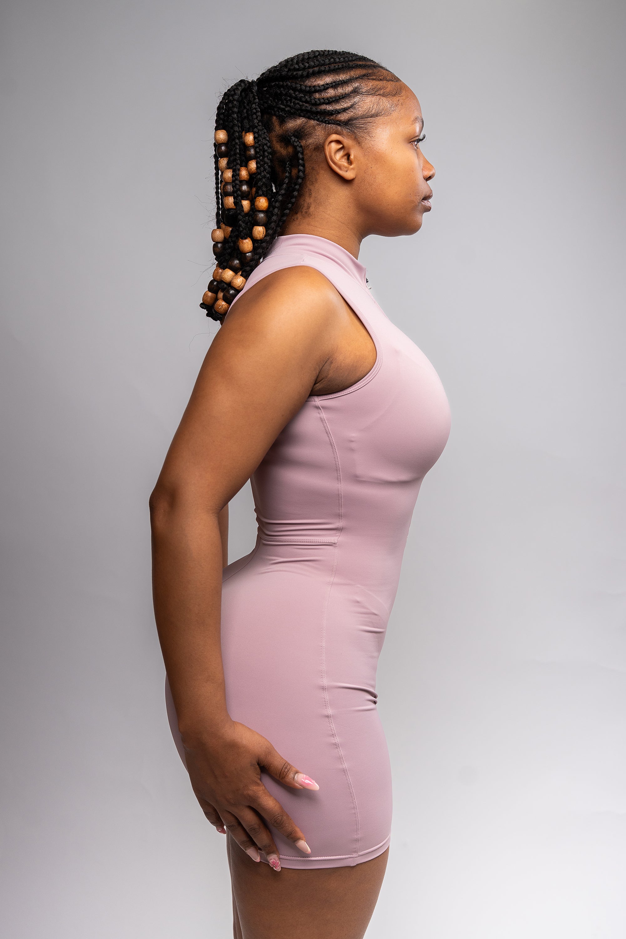 LockedIn™ Snatched Sleeveless Romper – Pink