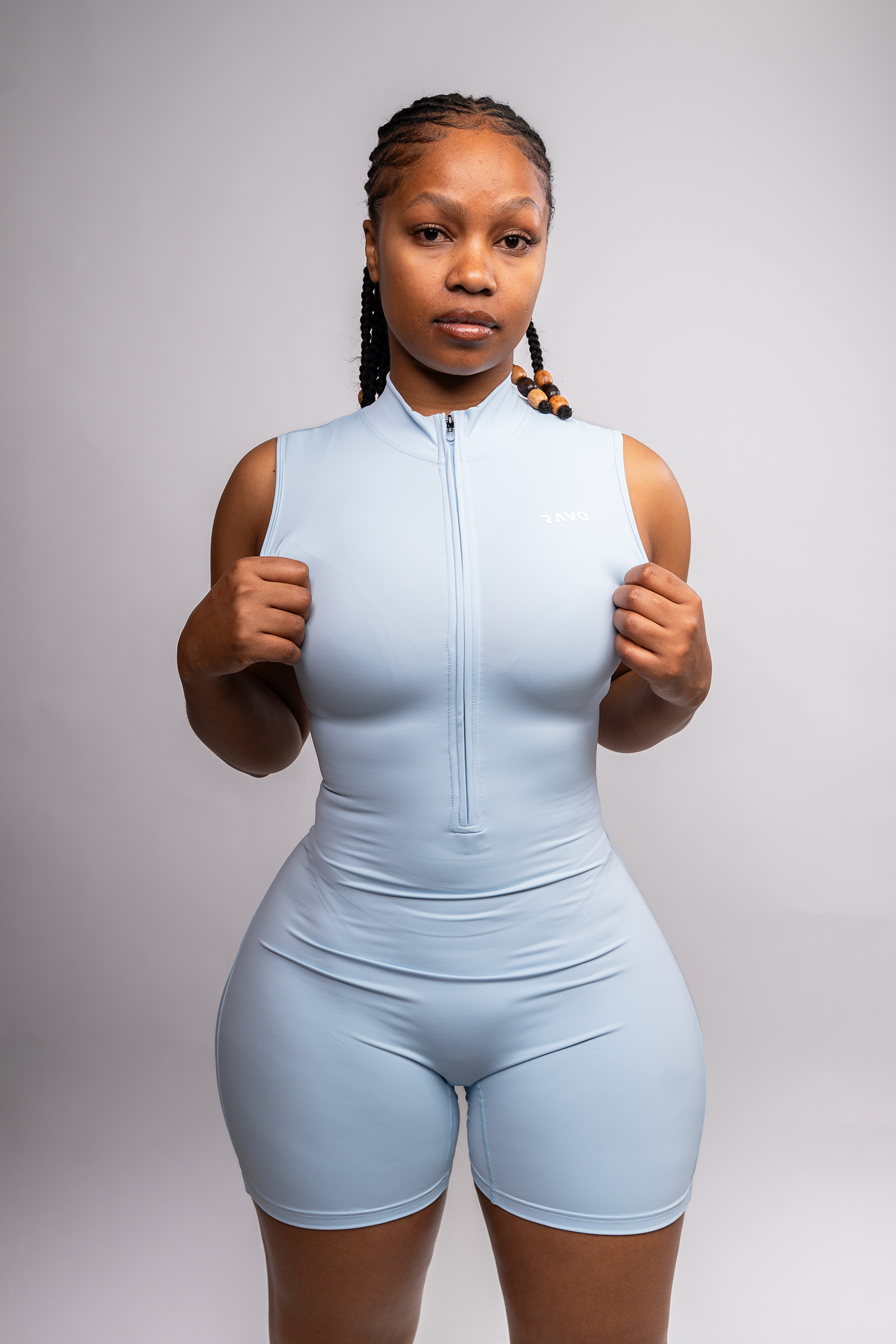 LockedIn™ Snatched Sleeveless Romper - Blue