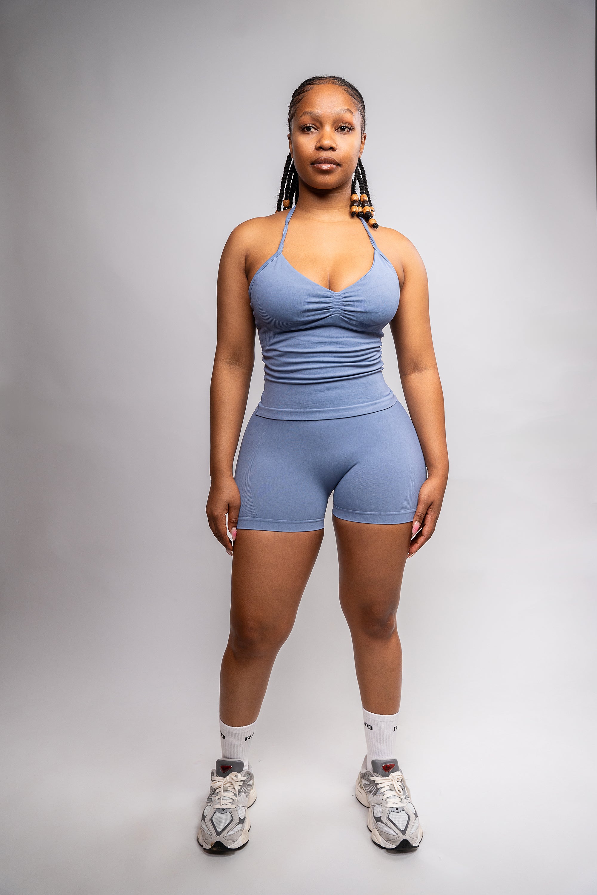LockedIn™ V-Waist Shorts Set – Graphite Grey