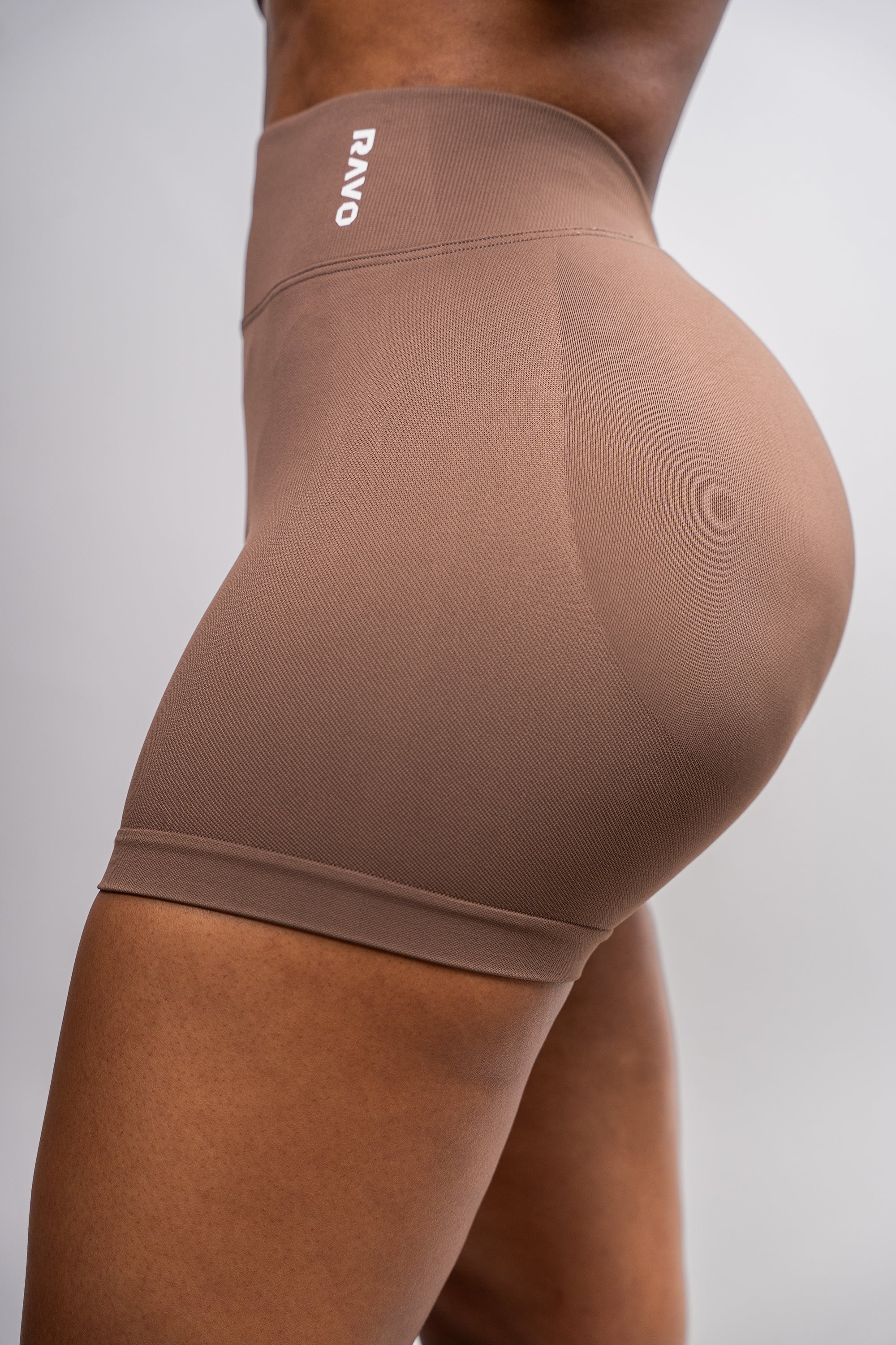LockedIn™ V-Waist Shorts Set – Coffee