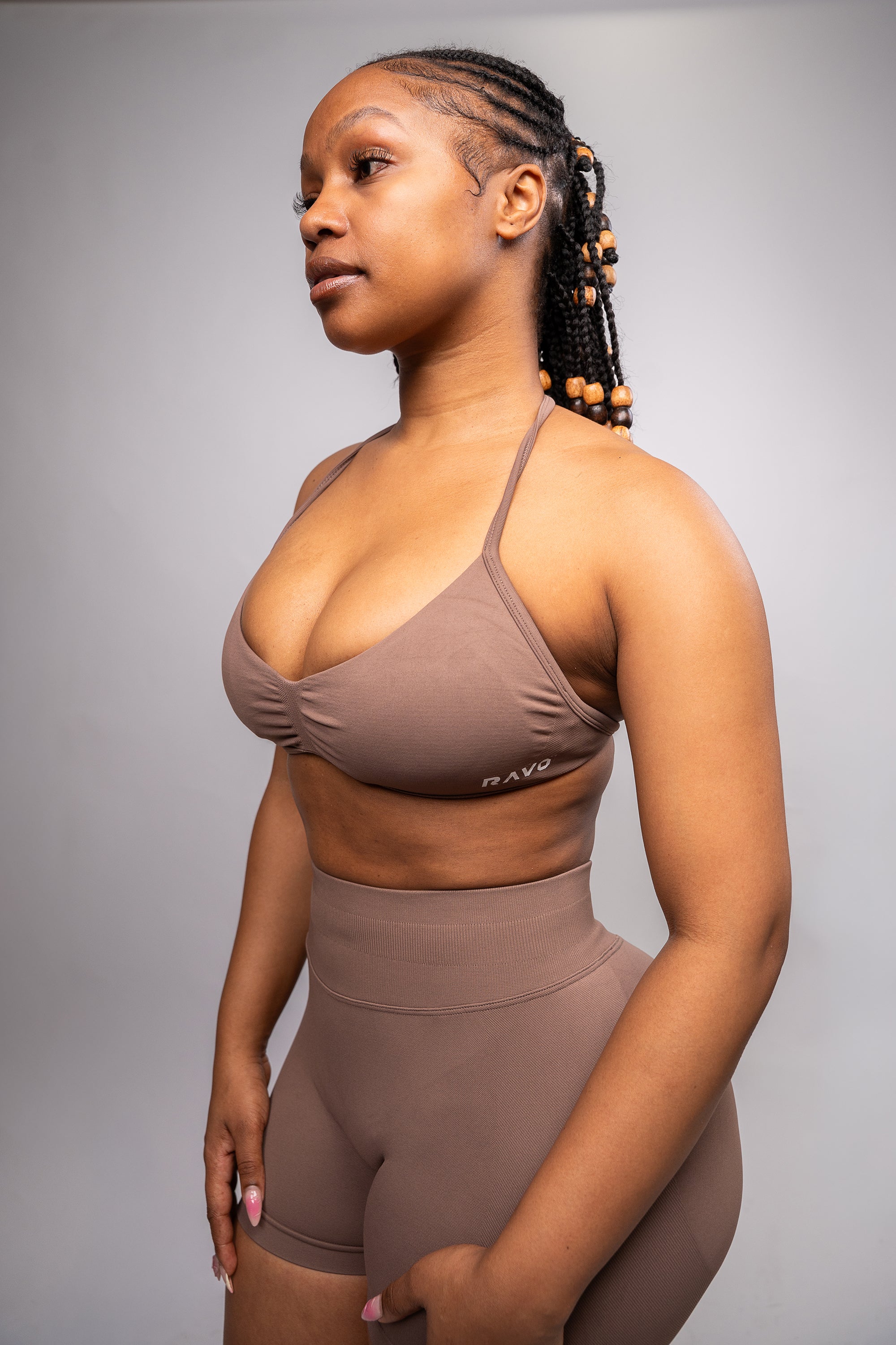 LockedIn™ Curvy Shorts Set - Coffee