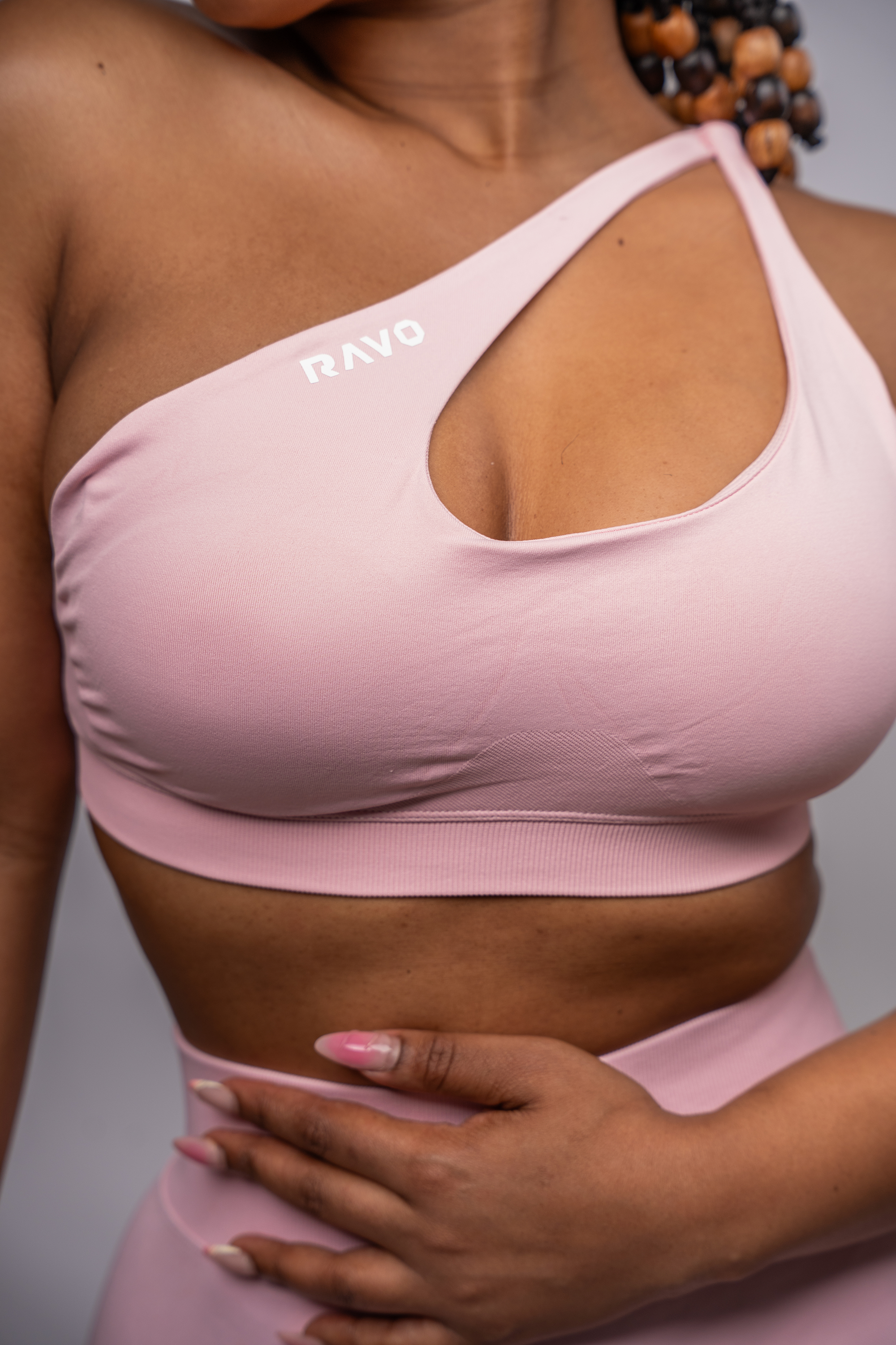 LockedIn™ One Shoulder Bra- Pink
