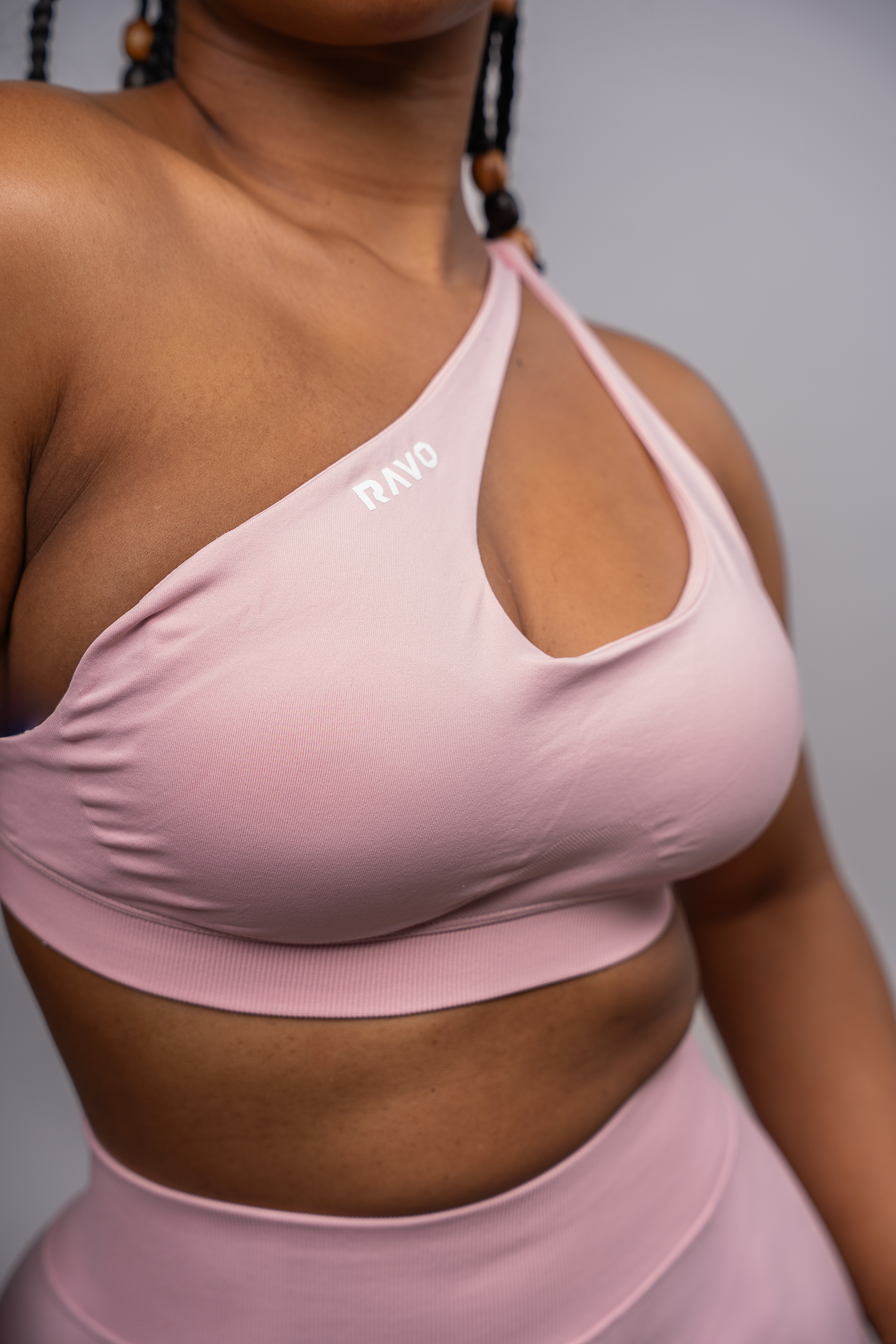 LockedIn™ One Shoulder Bra- Pink