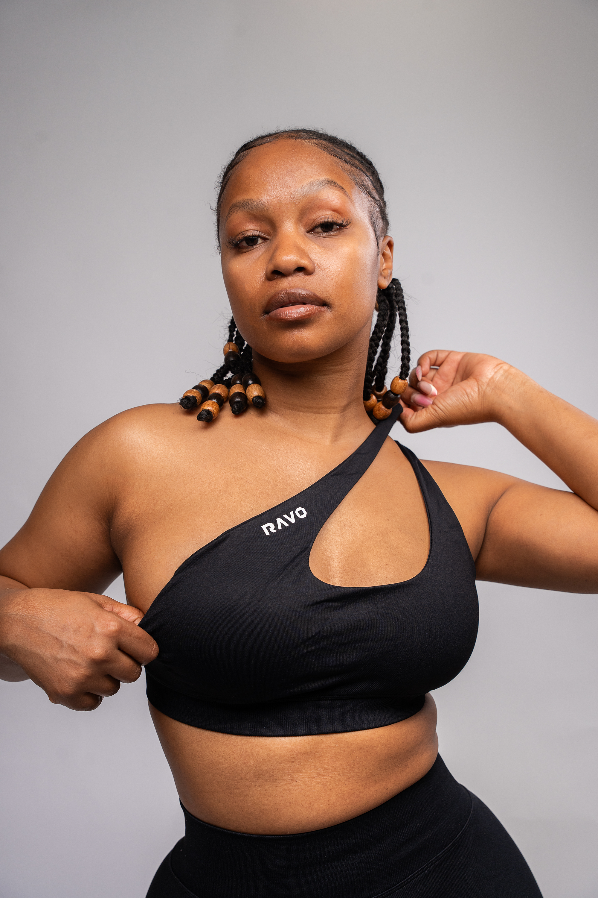 LockedIn™ One Shoulder Bra – Black