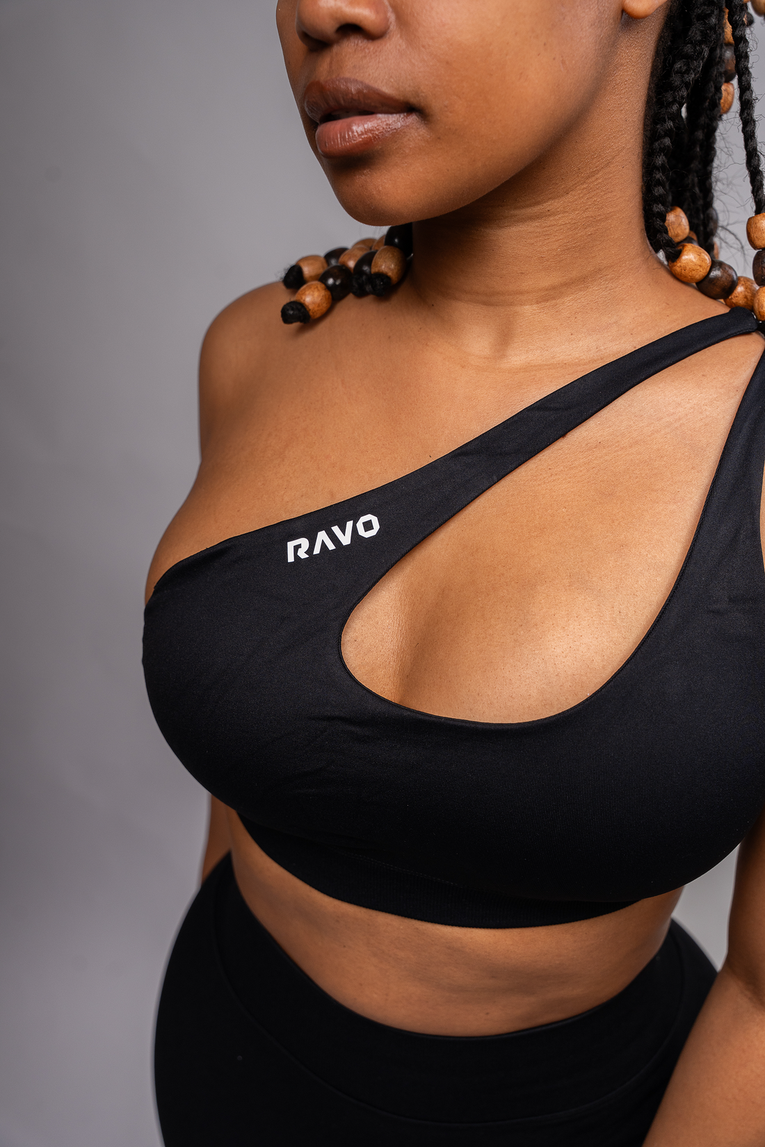 LockedIn™ One Shoulder Bra – Black