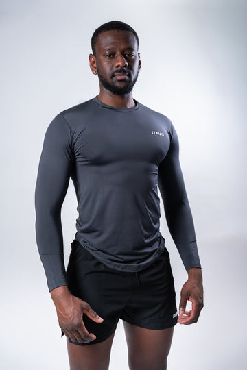 LockedIn™ Tight-Fit Long Sleeve Tee - Grey