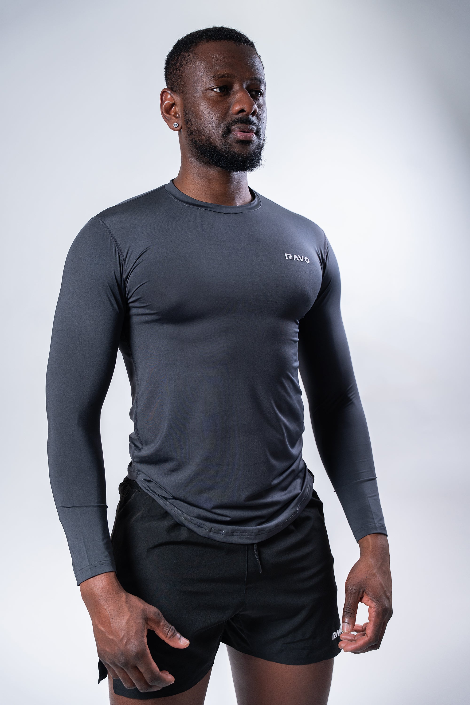 LockedIn™ Tight-Fit Long Sleeve Tee - Grey