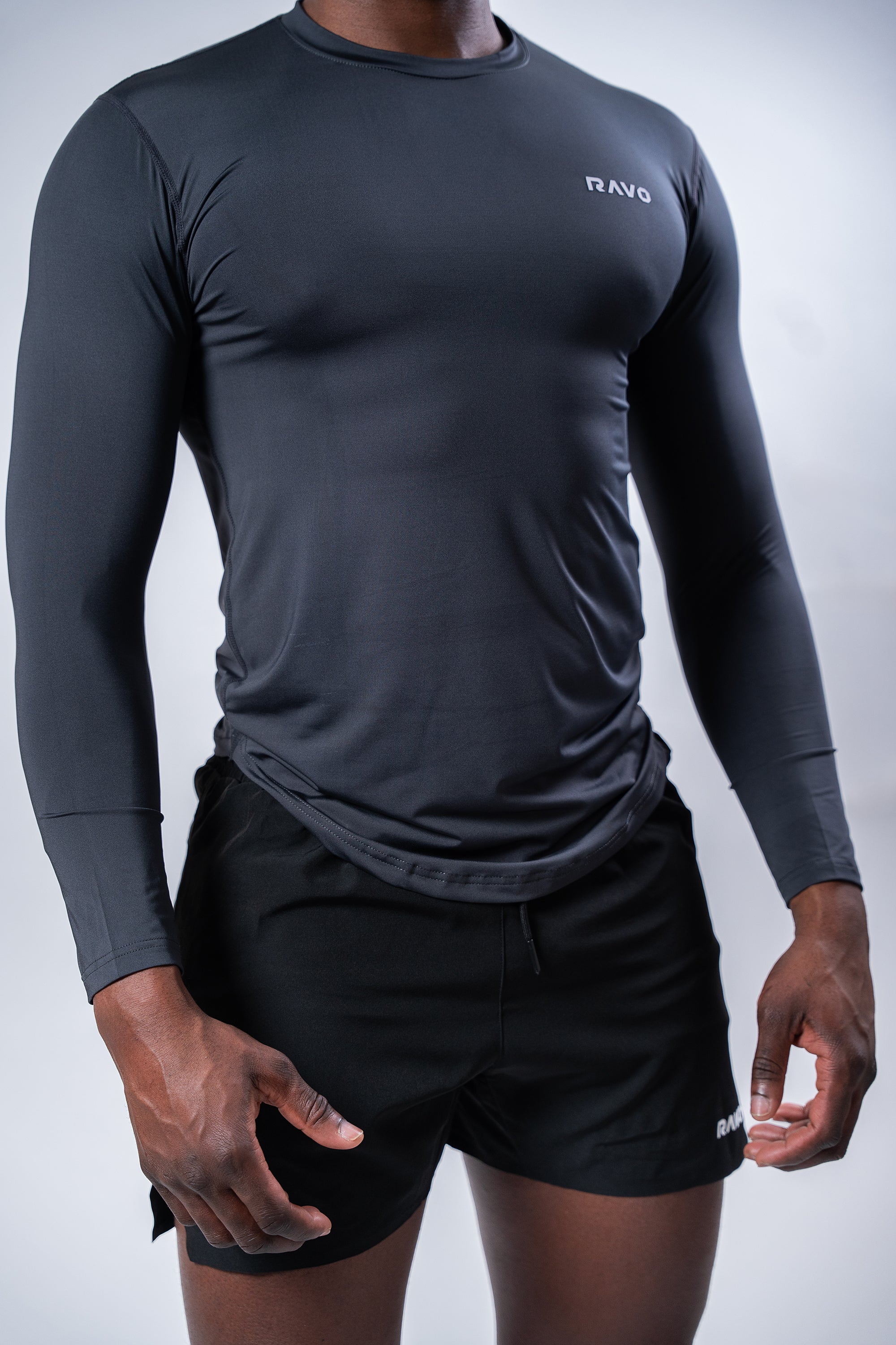 LockedIn™ Tight-Fit Long Sleeve Tee - Grey